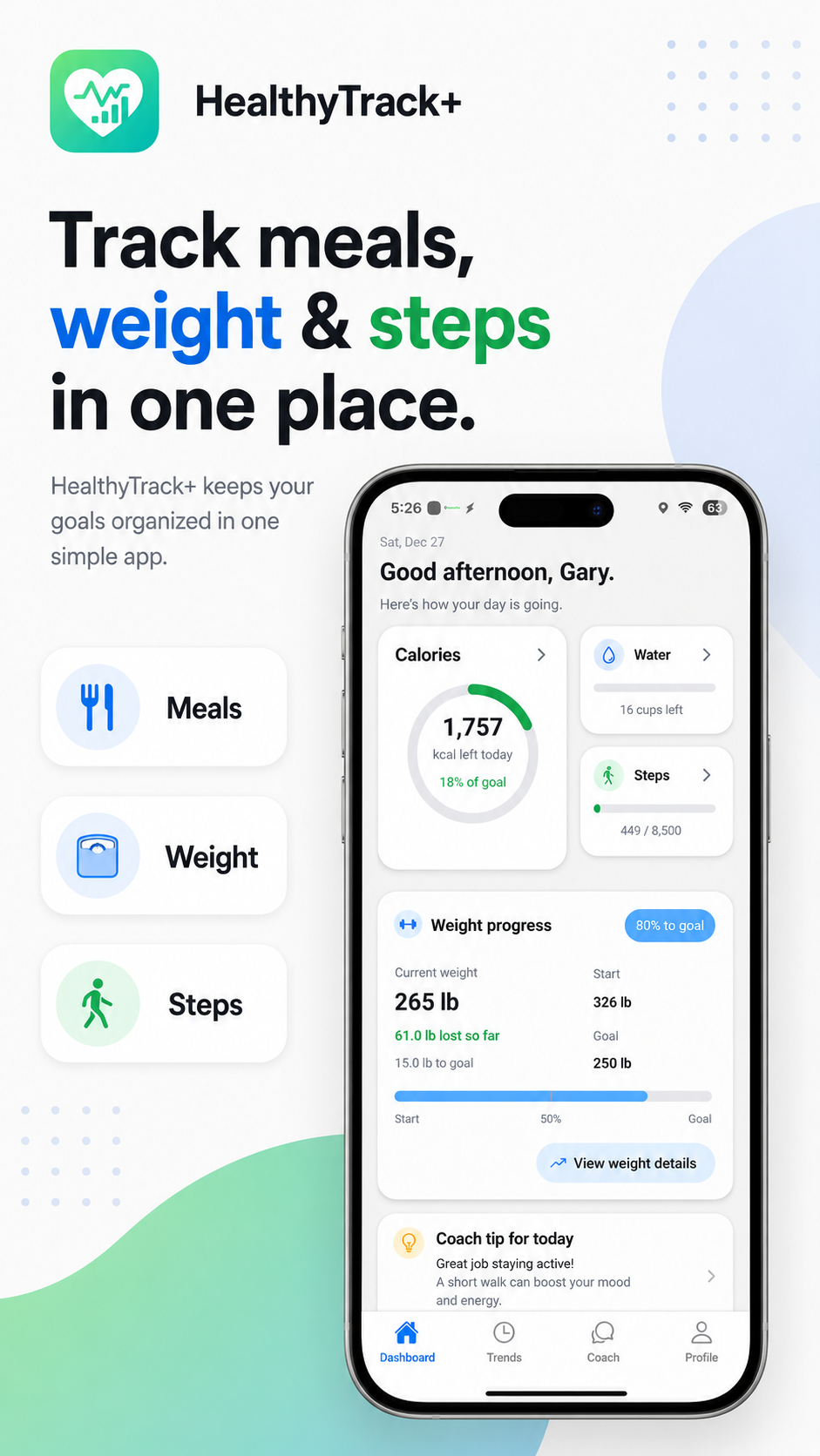 HealthyTrack+ app preview